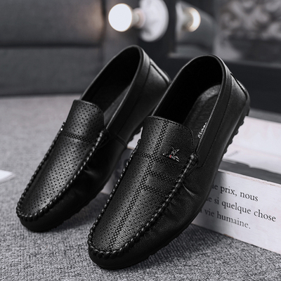 夏季冲孔镂空透气豆豆鞋