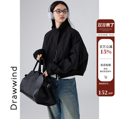 画风美式夹克外套女短外套