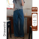 通勤宽松直筒休闲长裤 画风drawwind2026春季 女韩版 棉质牛仔裤 新款