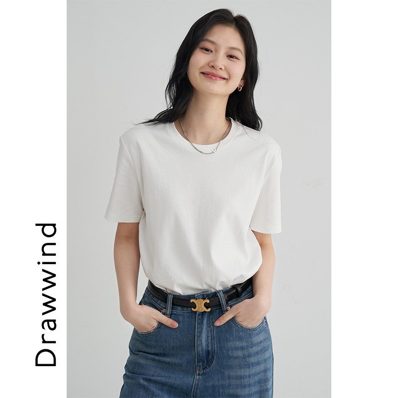 画风drawwind纯色纯棉短袖T恤图片