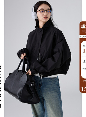 画风drawwind美式夹克外套女2026春秋休闲宽松小个子短款上衣
