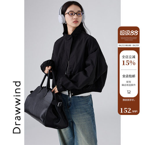 画风美式夹克外套女短外套