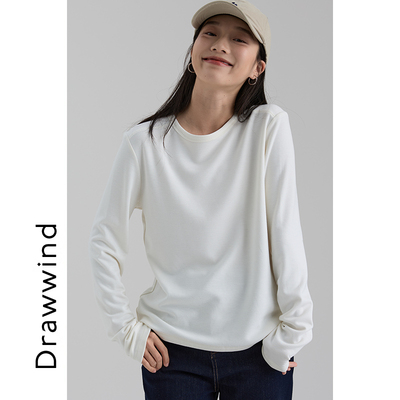 画风drawwind纯色圆领长袖打底衫
