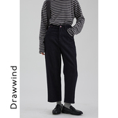 女宽松高腰休闲长裤 画风drawwind2026春秋新款 直筒显瘦牛仔裤