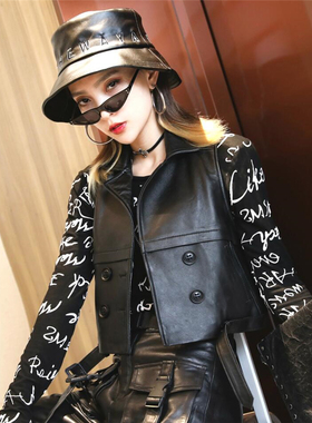 小坎肩女短款2025秋季新款绵羊皮无袖皮衣真皮百搭马甲韩版短外套