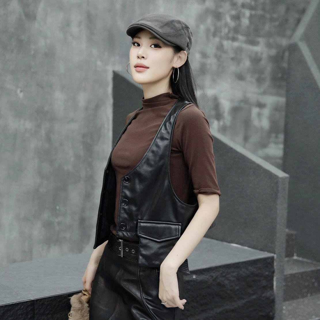 真皮小马甲女短款2025秋季新款
