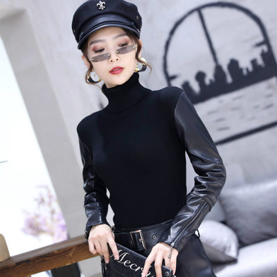 修身针织套头高领高领