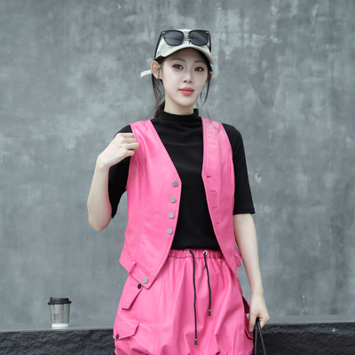 真皮马甲女短款2025年春季新款