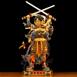 黄铜彩绘北极四圣天之首蓬元帅神像供奉护法天蓬元帅真君摆件家用
