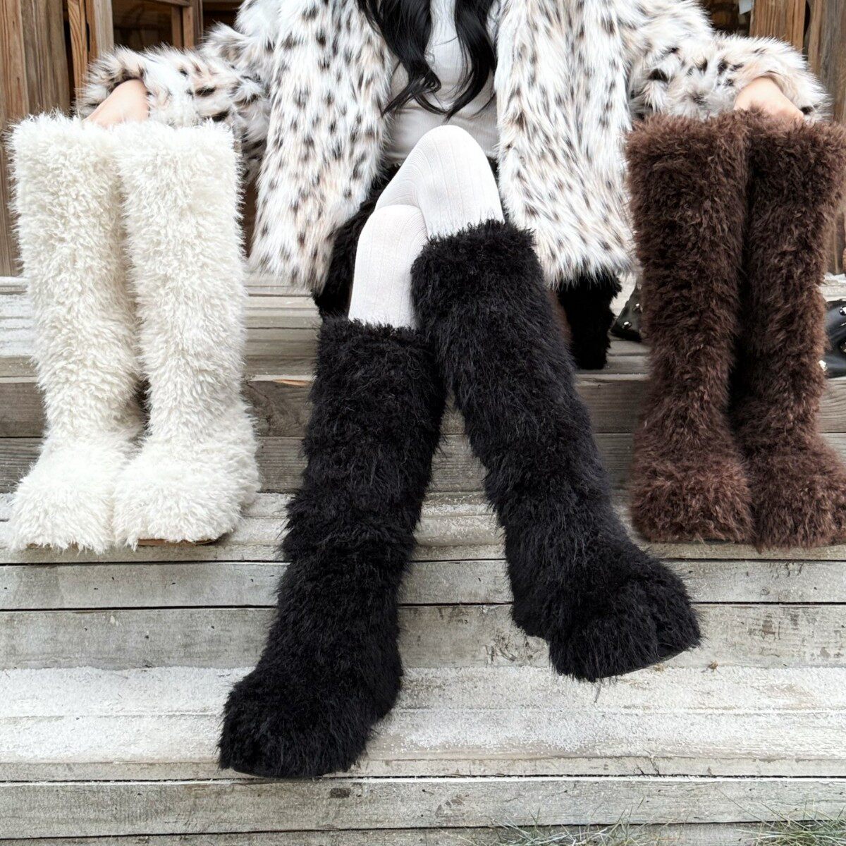 辣妹雪地靴高筒靴保暖羊羔毛加绒厚底内增高2025冬毛毛靴子女棉鞋