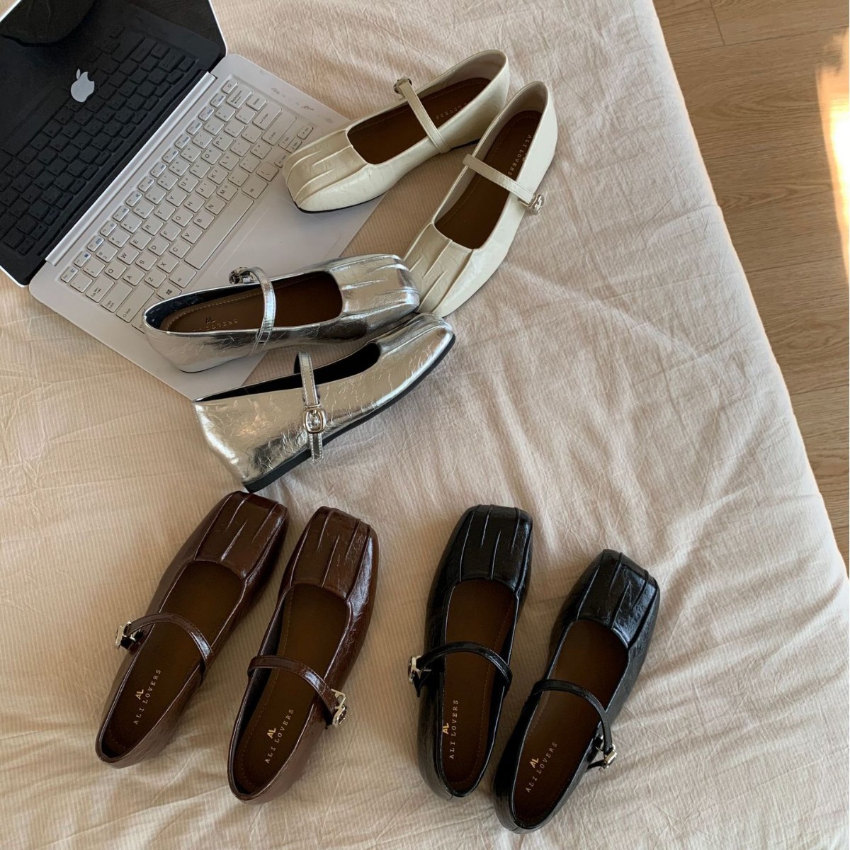 h456-5~内~法式方头银色玛丽珍单鞋女鞋子2025年新款