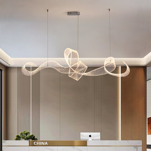 艺术造型飘带吊灯大气餐厅灯酒店大堂前台茶室灯定制款中山灯具