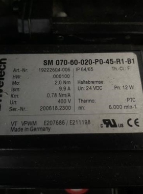【议价】议价伺服电机SM 070-60-020-P0-45-R1-B1询价