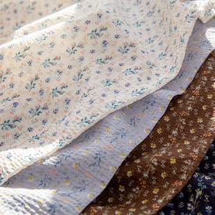 日本进口HOKKOH80支柔软纯棉盐缩高档温柔收工服装裙子布面料花蕾