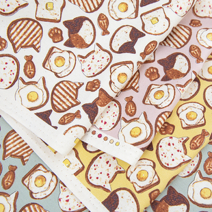 日本进口KOKKA 子帽子手工面料面包猫咪 纯棉细帆布高档布料包包裤