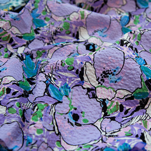 日本进口HOKKOH80支盐缩纯棉服装连衣裙衬衣手工布面料风铃木紫