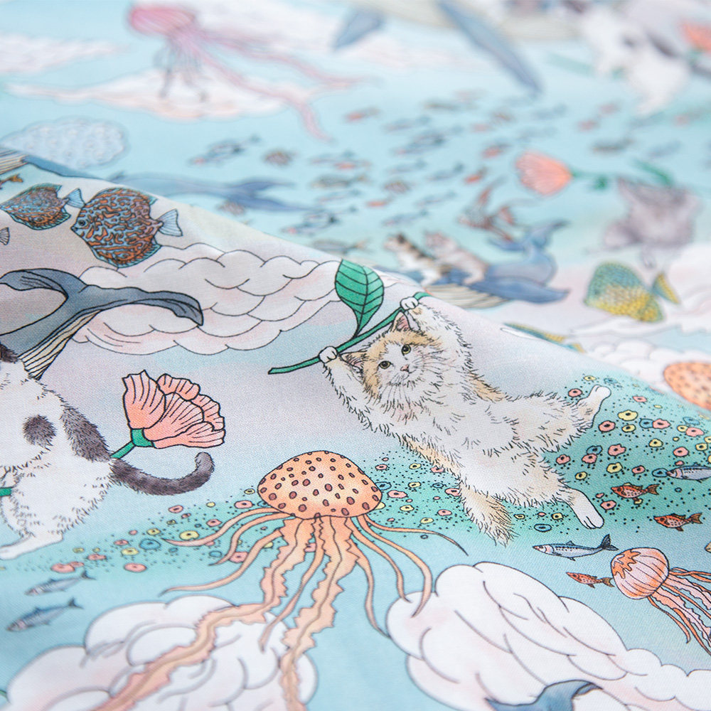 KOKKA进口猫咪仙境Oriekawamura名师布全棉平纹服装包包手工面料