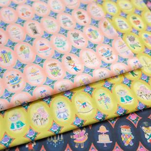 日本松浦Yukiemon纯棉60支卡通可爱夏薄软面料包包裙布玫瑰花墙