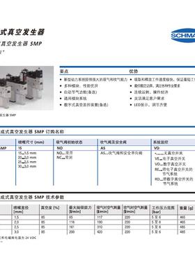 SCHMALZ 施迈茨 原装真空发生器SMP25NCASVD SMP25NOASRD议价