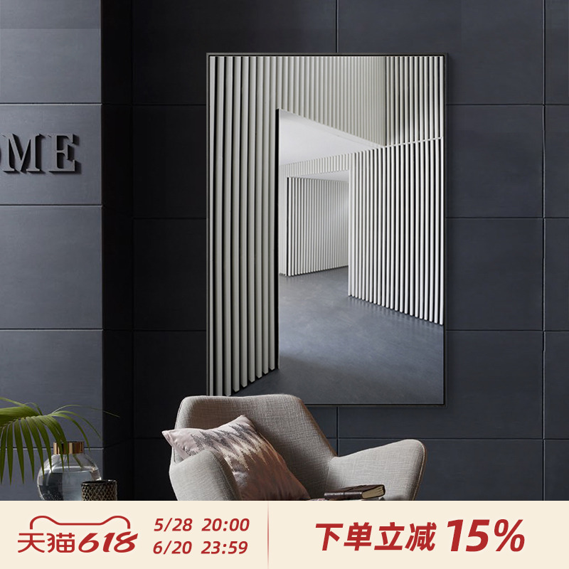 现代客厅沙发背景墙装饰画 玄关走廊过道挂画建筑轻奢样板间壁画图片
