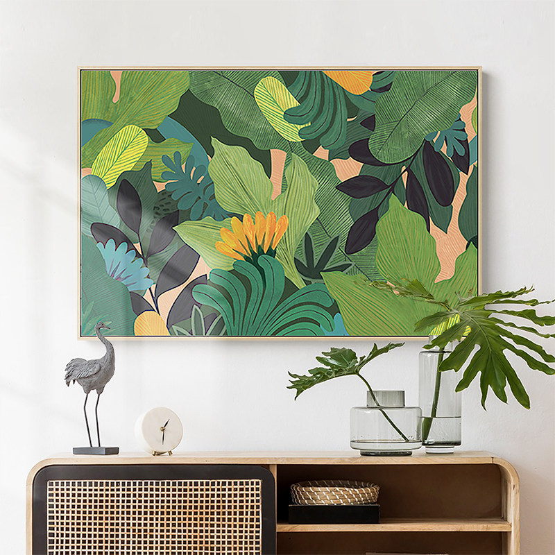 meiisn客厅小清新绿植床头画森系