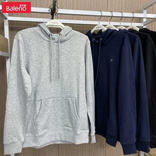 简约休闲套头上衣新疆棉外套潮 卫衣男连帽纯色时尚 班尼路秋季 新款