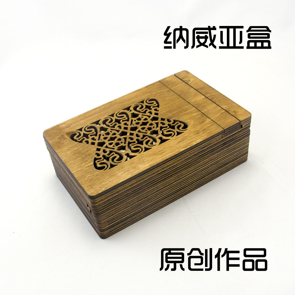 puzzle box木制益智机关解扣解环孔明锁魔盒烧脑九连环藏物游戏盒