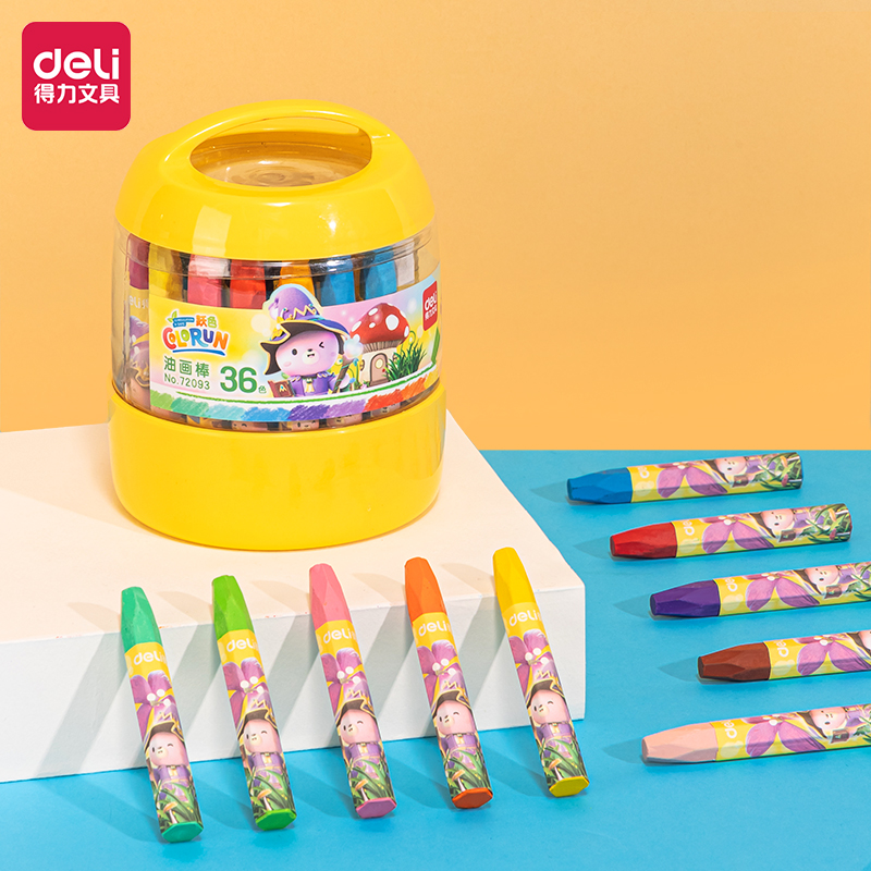 得力不脏手蜡笔36/24/18/12色