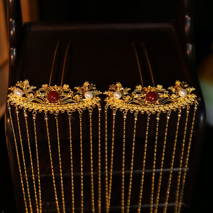 汉服金缕衣面帘发冠全套国风经典纯手工古风古典明制配饰女仙头饰