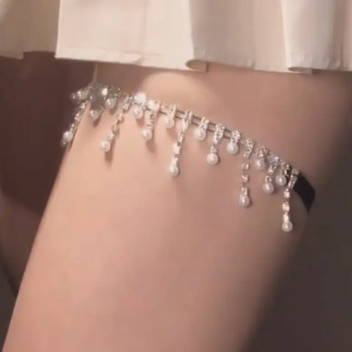 2026新款链条珍珠腿链弹