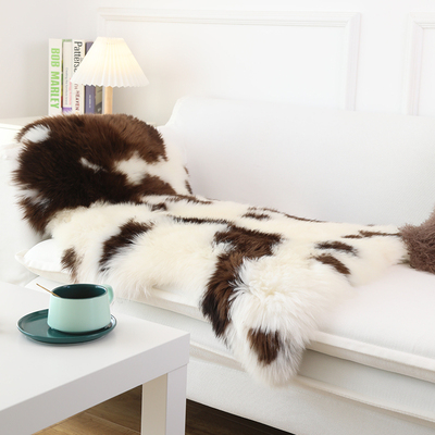 朗菲皮毛一体沙发坐垫羊毛垫