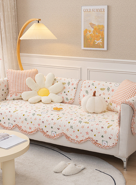 韩式斜纹纯棉夹棉防滑沙发垫全棉四季通用可水洗客厅坐垫子可定制