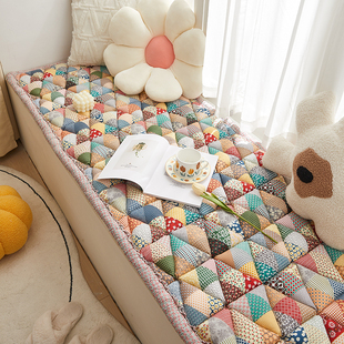 韩式全棉窗台垫纯棉手工拼接四季通用防滑加厚阳台飘窗垫坐垫卧室