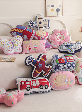 特价！只赚人气！包邮！Flowering纯棉卡通贴布绣抱枕靠垫含芯