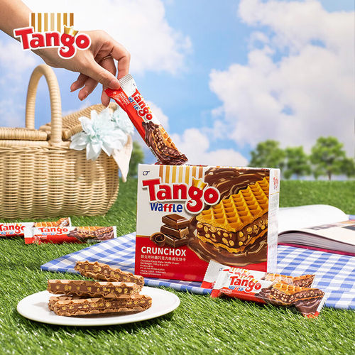 Tango探戈咔咔脆巧克力夹心榛子味威化饼干印尼进口盒装休闲零食
