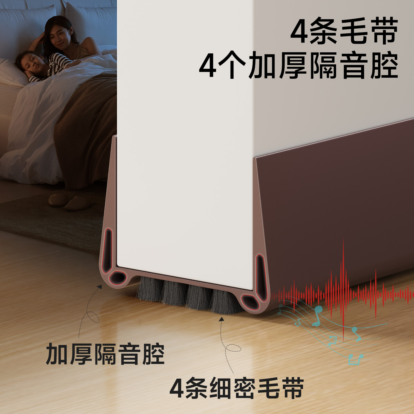 门底密封条4条加厚隔音防风条