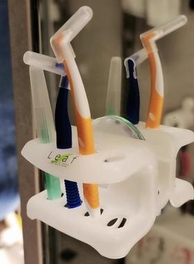 日本进口leaf牙缝刷架牙线收纳架小物收纳挂架吸盘牙刷架剃须刀架