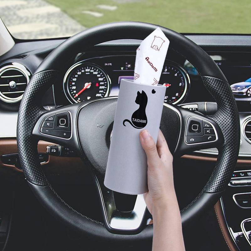 高级感车载纸巾盒圆形抽纸筒