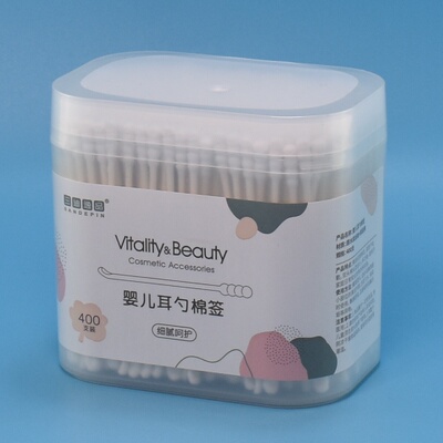 童棉签专用婴幼儿婴儿宝宝新生掏耳鼻屎小棉签棒挖耳勺双头400支