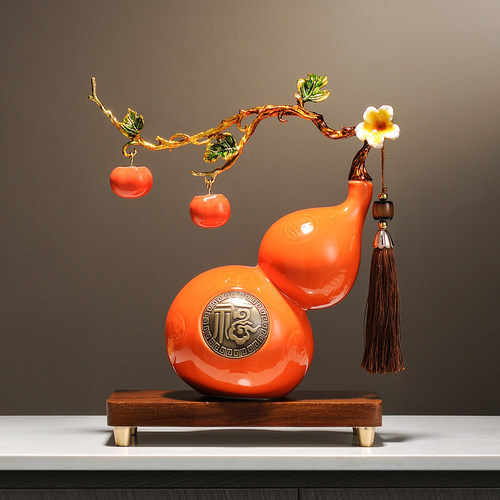 新中式事事如意葫芦柿子摆件
