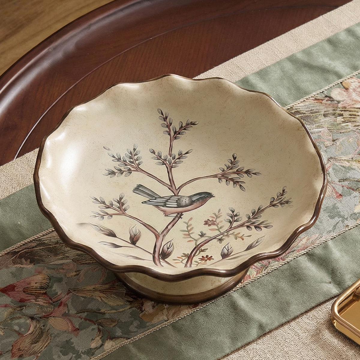 美式家用果盘创意客厅水果盘陶瓷欧式茶几摆件装饰糖果盘新中式,家居饰品,果盘/果篓,淘宝优惠券,粉丝福利购,淘宝优惠卷