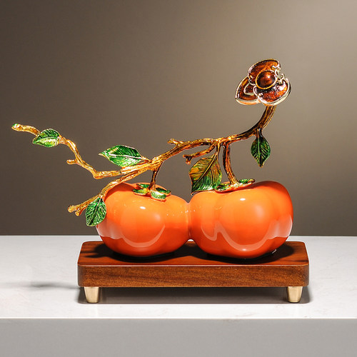 事事如意柿子摆件装饰品乔迁礼品