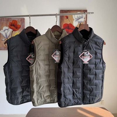 90鸭绒 冬季男士压胶充绒蓬松御寒保暖立领休闲羽绒背心 羽绒马甲