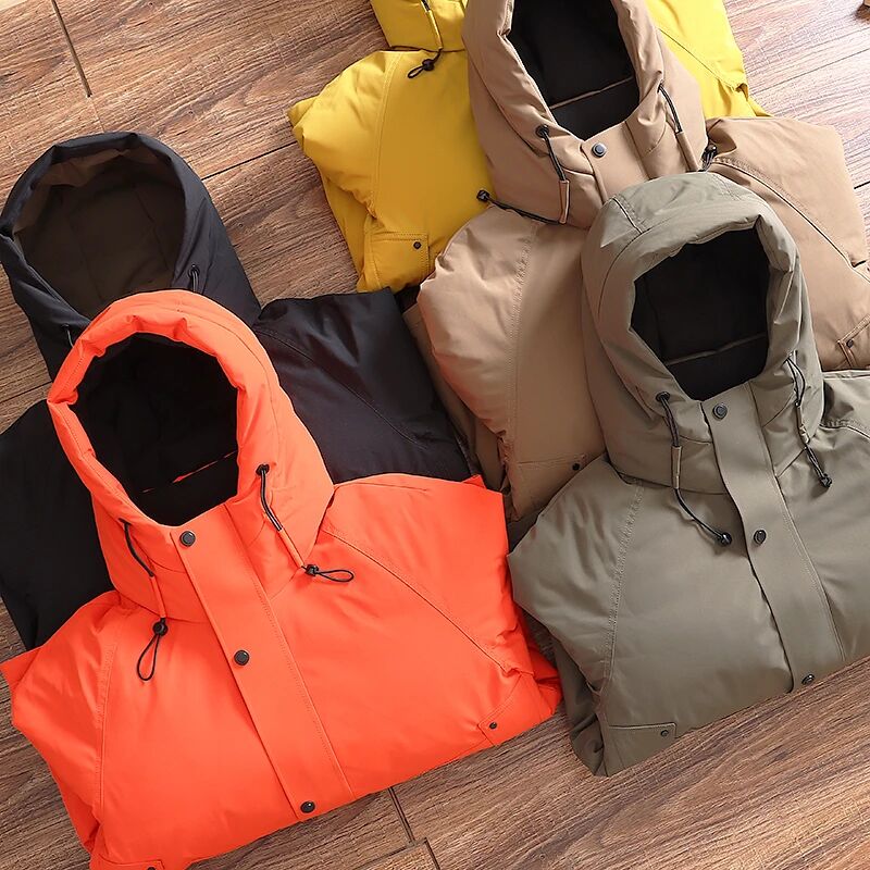 户外山系 90白鸭绒 冬男士防钻绒加厚防风防水保暖连帽羽绒服外套