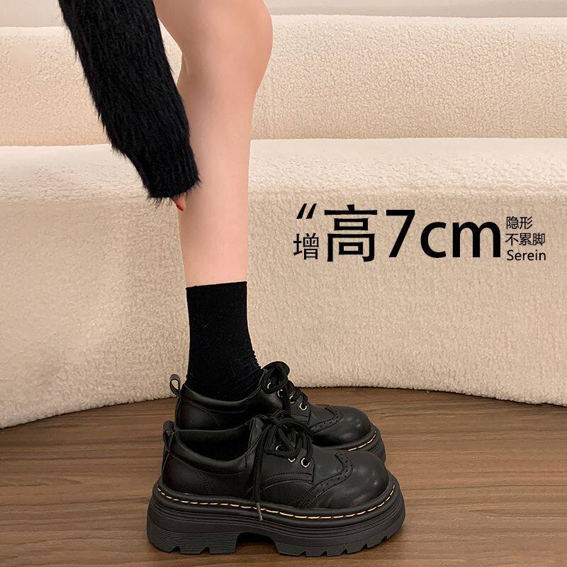 厚底增高白色乐福鞋女鞋子2026新款春季英伦风小皮鞋玛丽珍jk单鞋