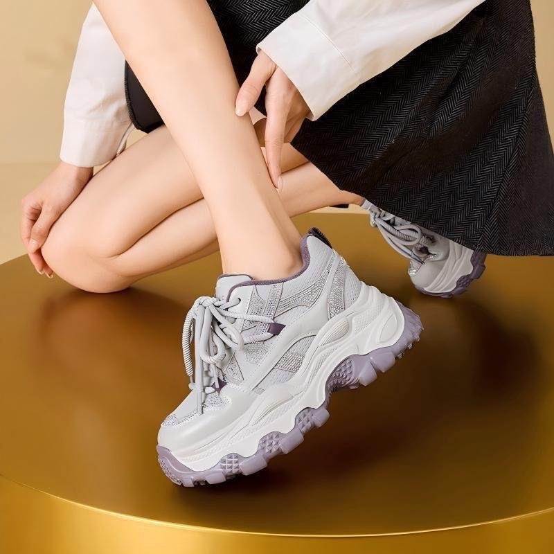 带钻老爹鞋女鞋2026年新款爆款小个子增高夏季薄款网鞋女网面透气