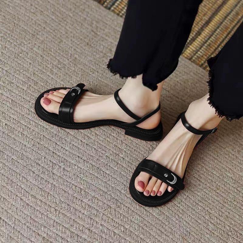 一字带凉鞋女夏季新款韩版百搭舒适外穿仙女风网红爆款时尚女鞋子