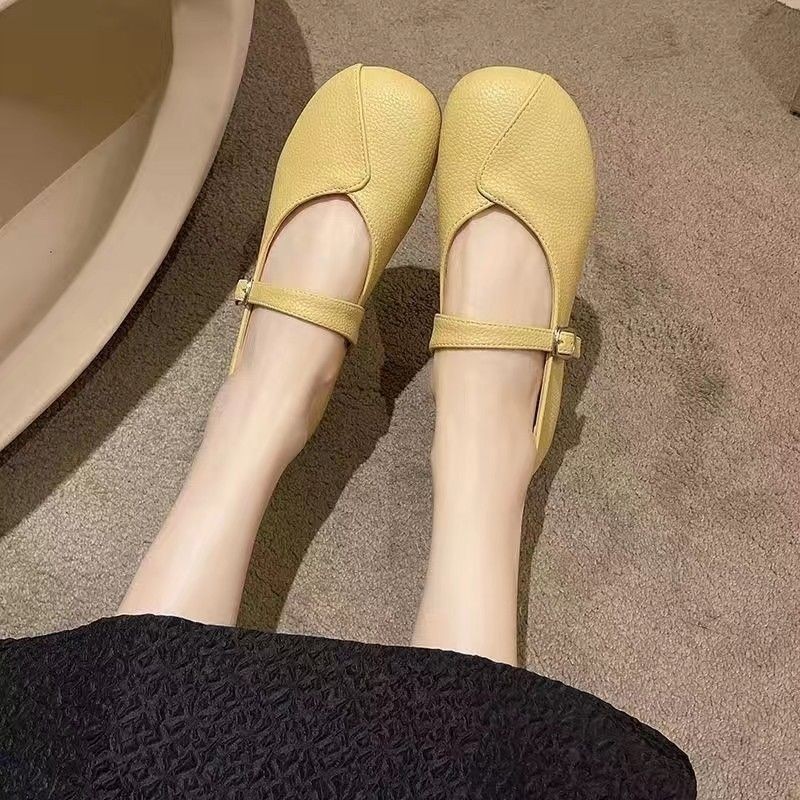 法式玛丽珍小皮鞋女2026春季新款珍珠链条亮银单鞋蝴蝶结豆豆女鞋