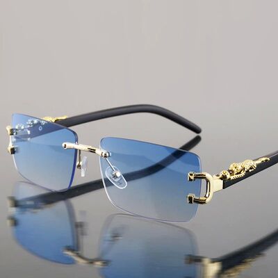 1 Pc Fashionable Women Men Sunglasses Frameless Rectangular
