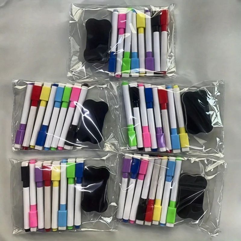 8-Color Dry Erase Whiteboard Markers with Magnetic Eraser Su图片